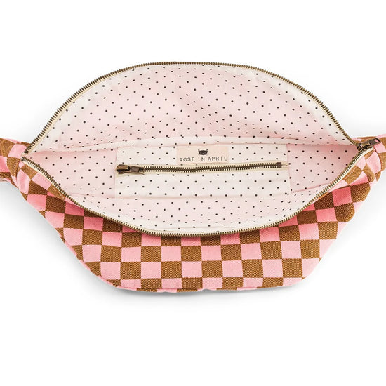 Gürteltasche I Bauchtasche I Crossbag I Bum-Bag - checkerboard strawberry caramel