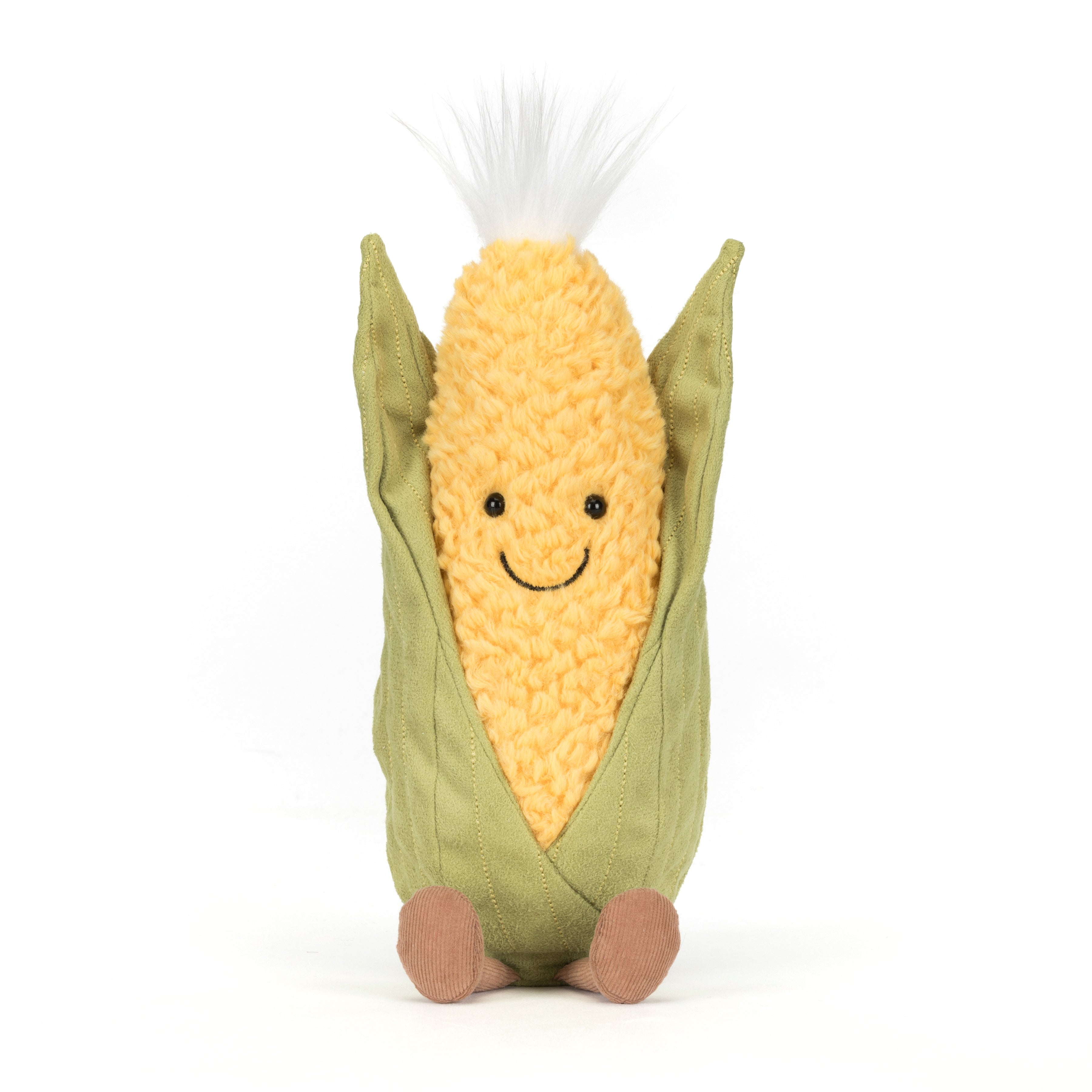Jellycat Amuseables Sweetcorn, Plüschtier Maiskolben mit süßem Lachgesicht