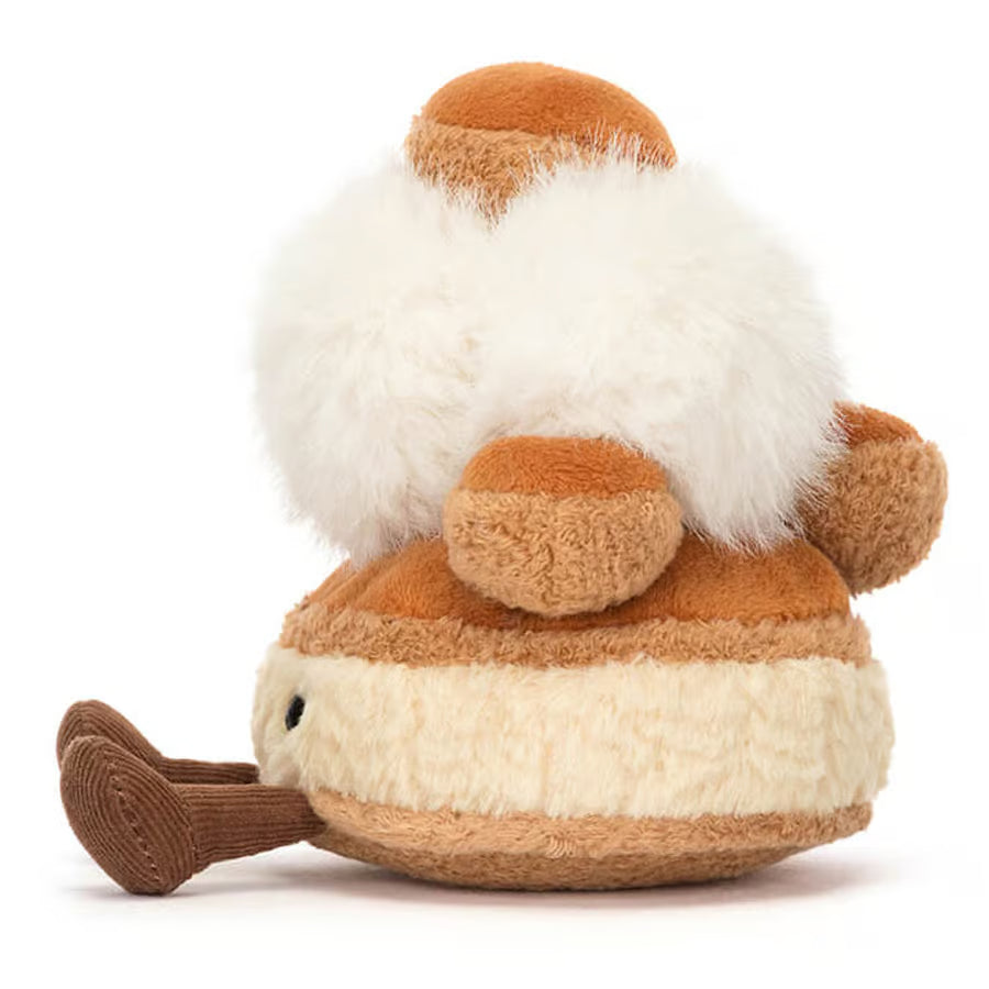 Jellycat Amuseables „Mirielle St. Honoré“ Plüsch-Gebäck mit Vanillecreme, Sahne, fröhliches Gesicht, Füßchen