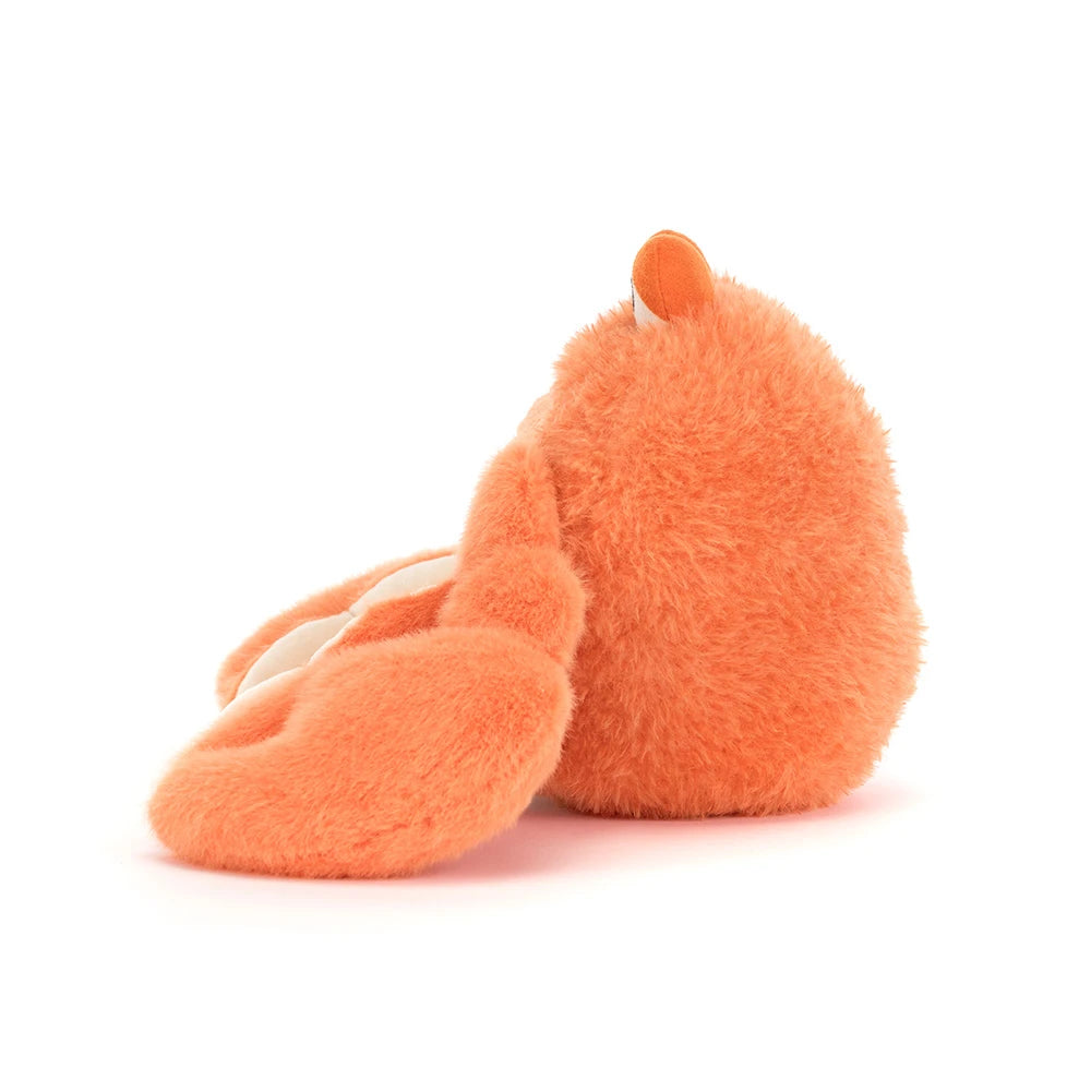 Jellycat Pinchsnap Crab rote Kuschelkrabbe mit weichen Scheren und fröhlichem Gesicht