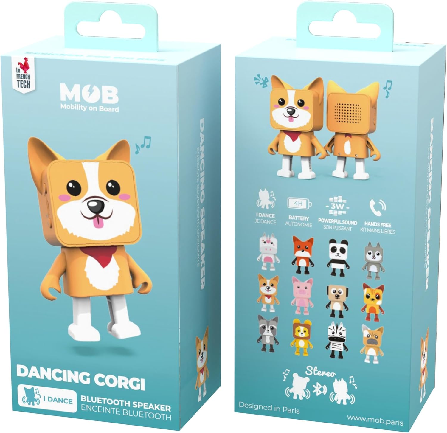 Dacing Animal Corgi Verpackungsansichten.