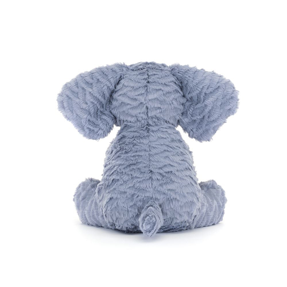 Jellycat Fuddlewuddle Elephant – grau-blauer Kuschelelefant mit weichem Fell
