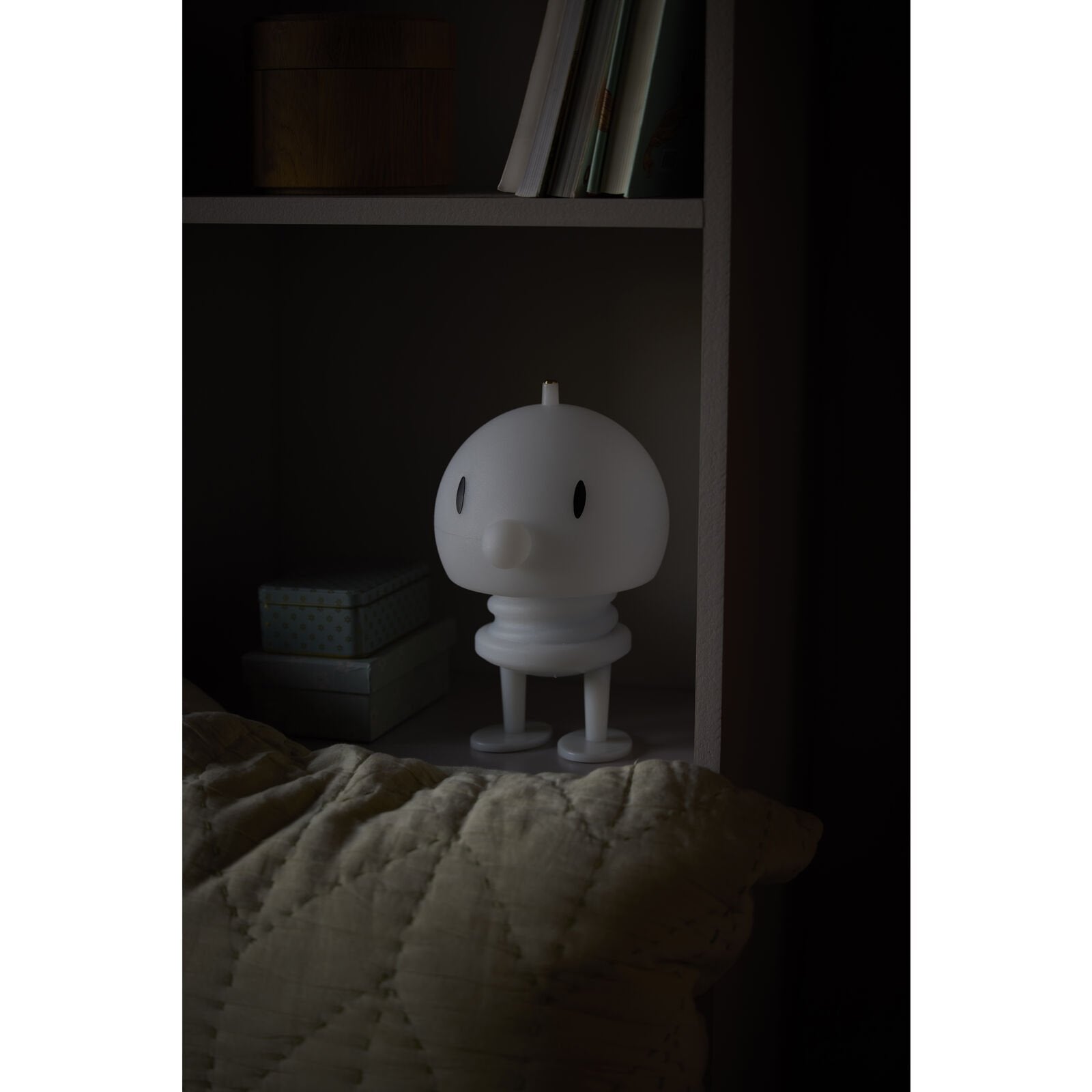 Hoptimist Soft PE-Lampe XL in Weiß, kabellose Tischlampe mit Touch-Funktion im Bumble-Design, 23 cm hoch