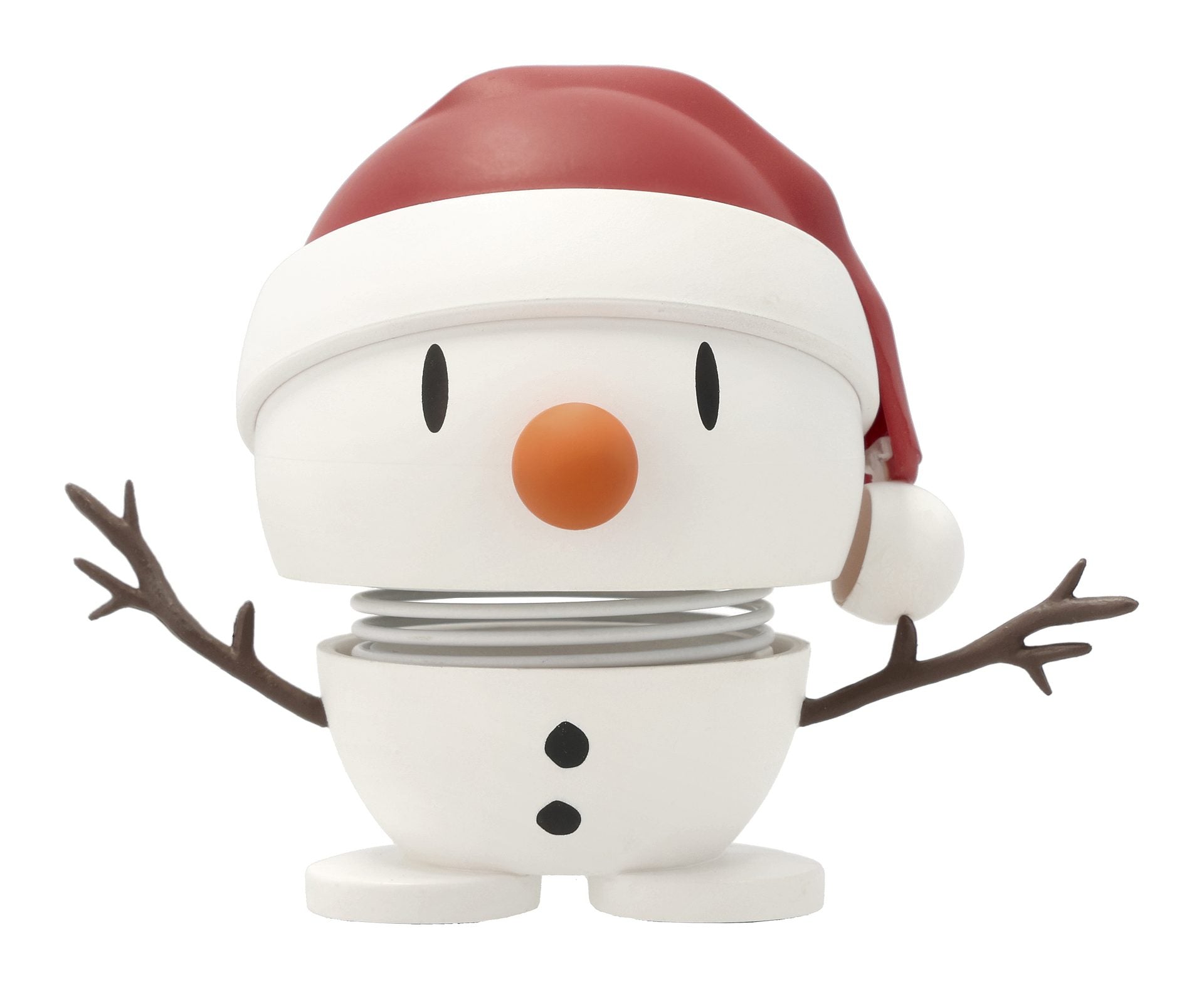 Hoptimist „Soft Santa Snowman“, S, Weiss – fröhliche Wackelfigur, Weihnachtsdeko & kleine Geschenkidee