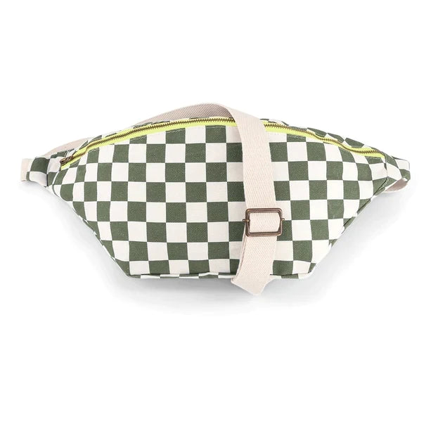 Black and white checkered bum bag shop