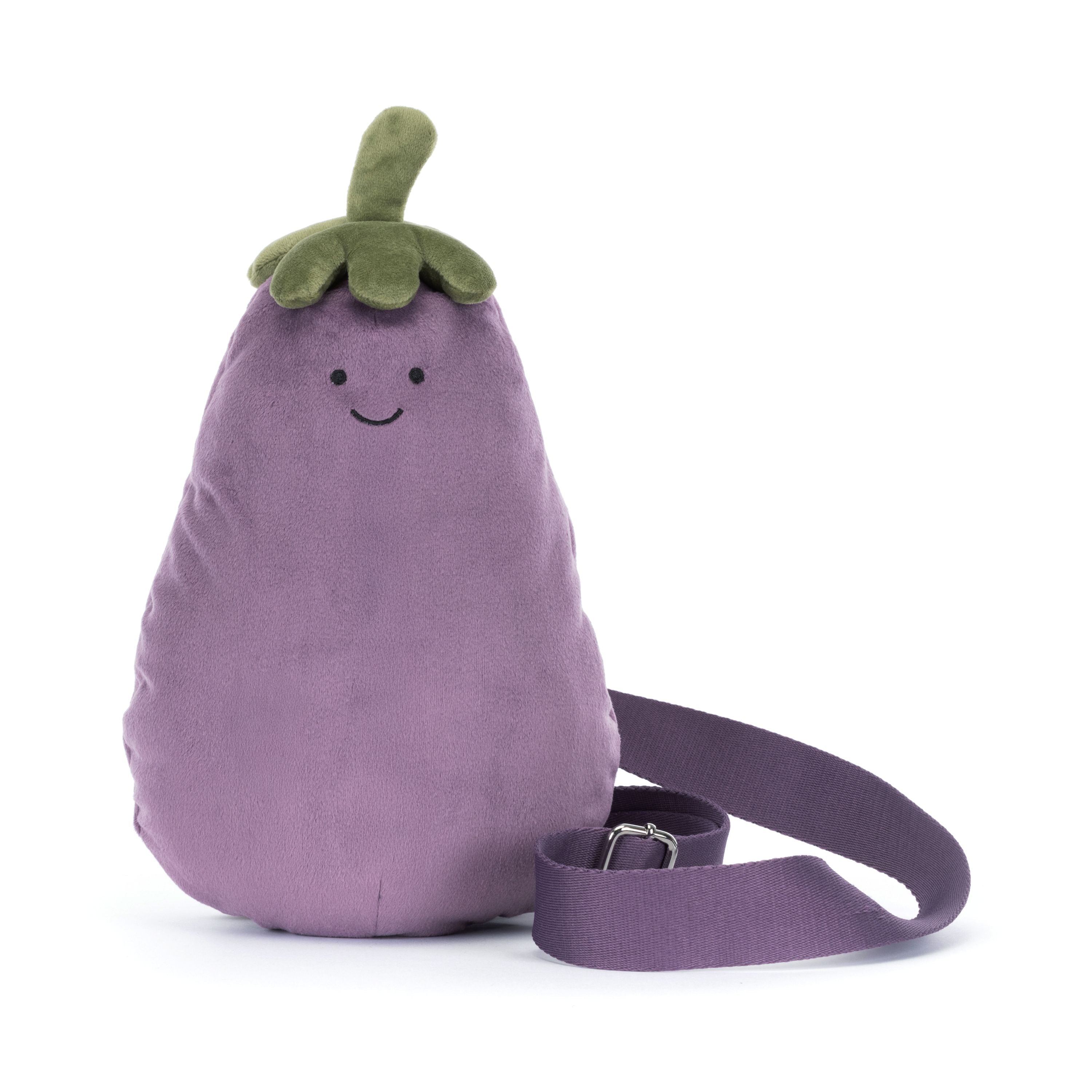 Jellycat Aubergine Bum Bag / Bauchtasche aus weichem Plüsch, lässig, praktisch, zum Umhängen