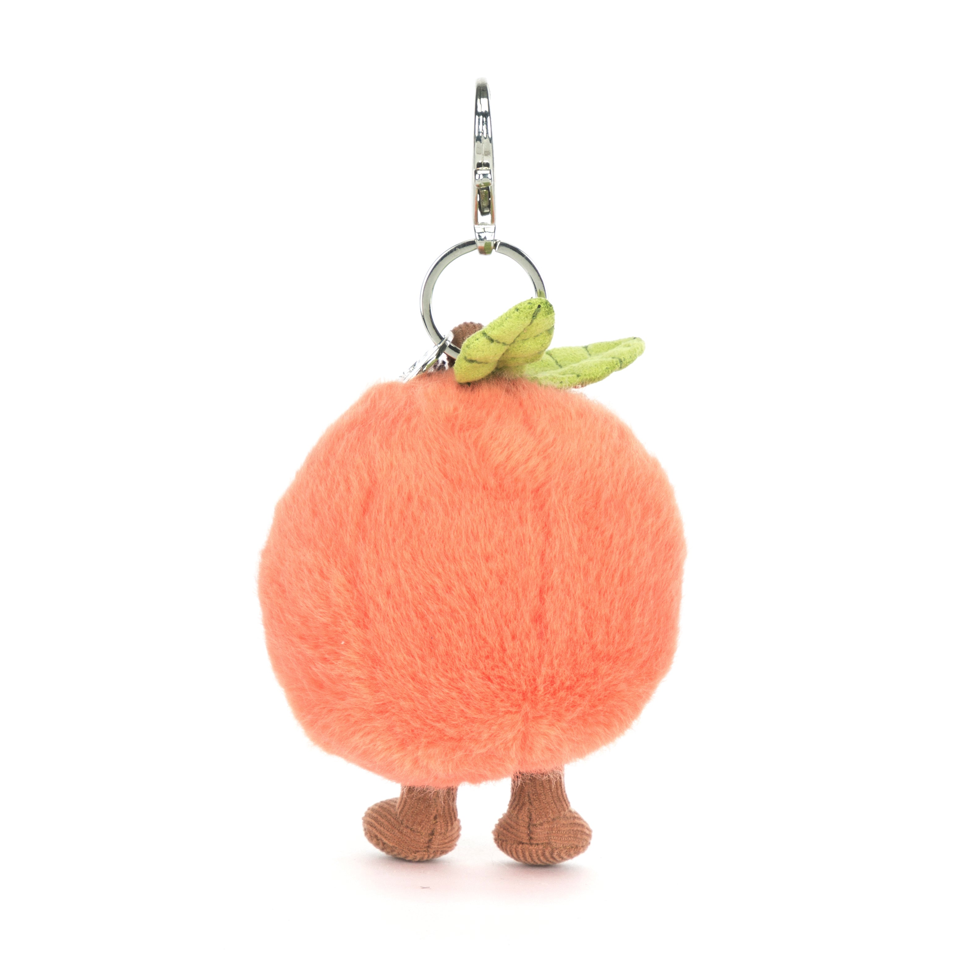 Jellycat Amuseables Peach Bag Charm, fröhlich lächelnd, kuschelig, an Schlüssel oder Tasche