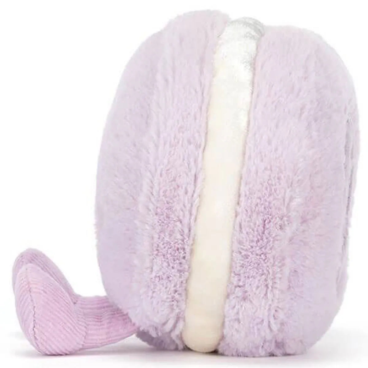 Jellycat Amuseables May Macaron Lavendel, sitzendes Kuscheltier-Macaron mit fröhlichem Gesicht und Füßen