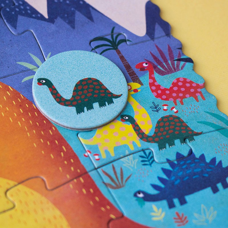 Pocket-Puzzle „My Little Dino“ von londji, 24 Teile + Suchspielkarten, ab 3 Jahren