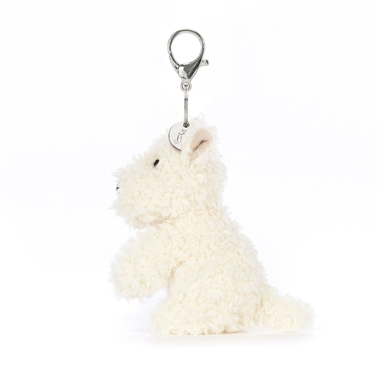 Seitenansicht Munro Scotty Dog Bag Charm von Jellycat.