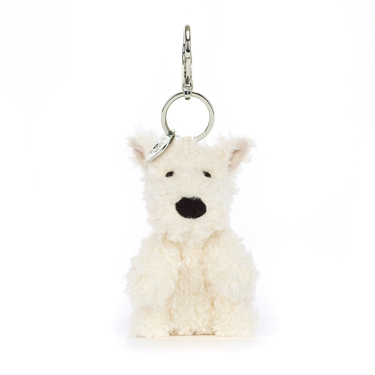 Frontansicht Munro Scotty Dog Bag Charm von Jellycat.