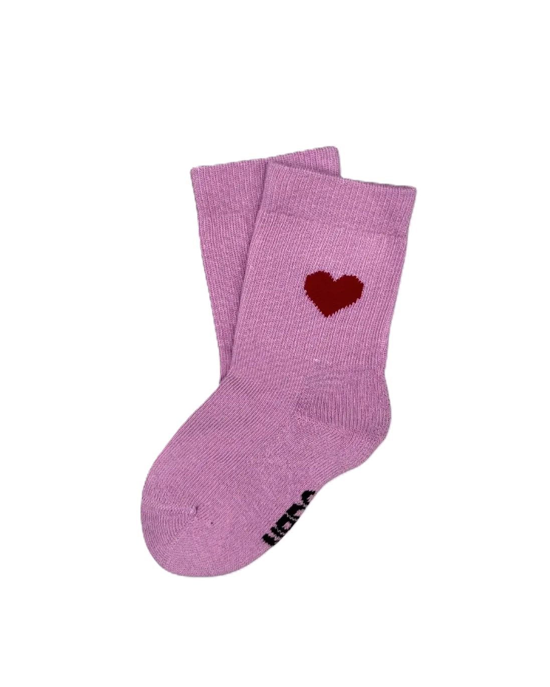 Babysocken Pink mit rotem Herz aus Bio-Baumwolle für Neugeborene Geschenk zur Geburt & Valentinstag