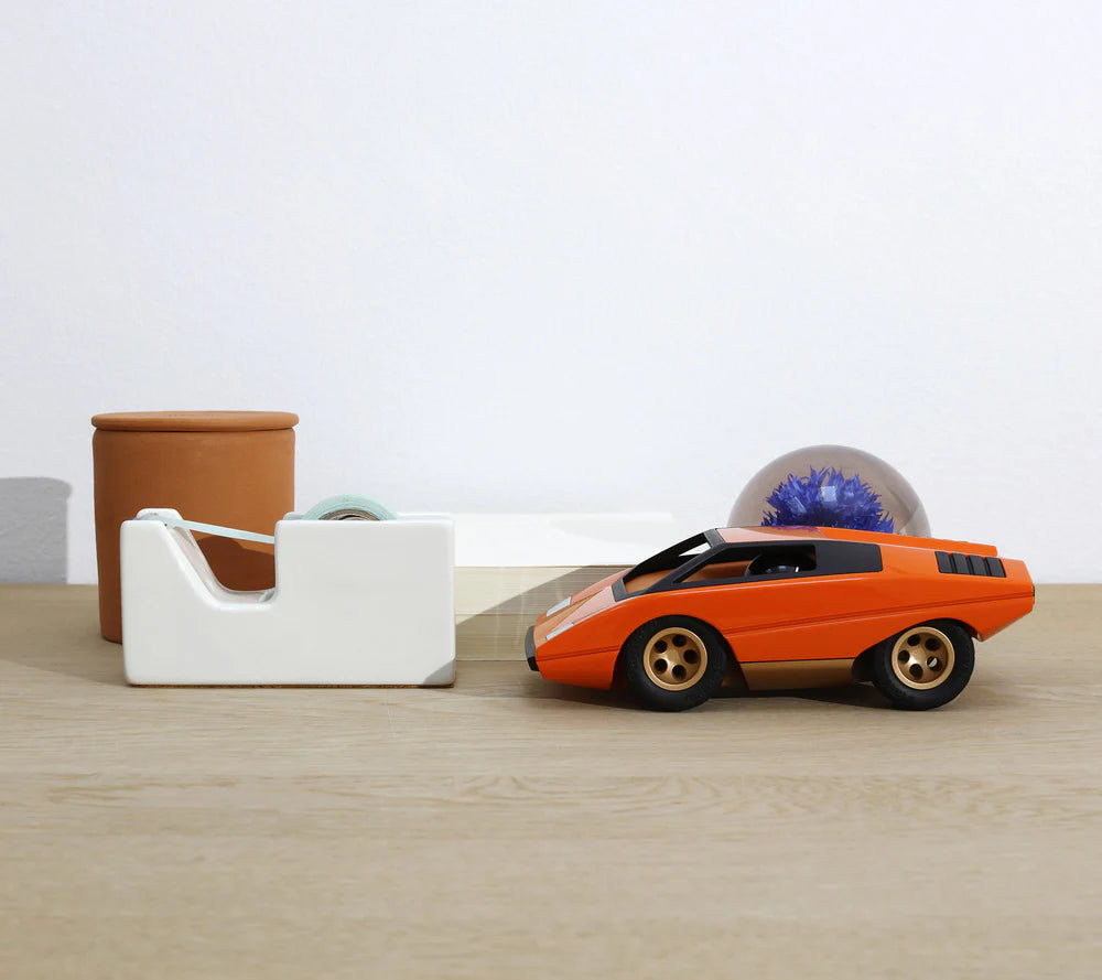 Playforever UFO Bruto Spielzeugauto in Orange – robuster Retro-Rennwagen für Kinder ab 3 Jahren