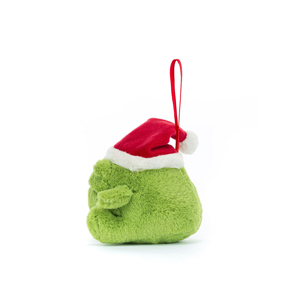 Seitenansicht Ricky Rainfrog Decoration von Jellycat.