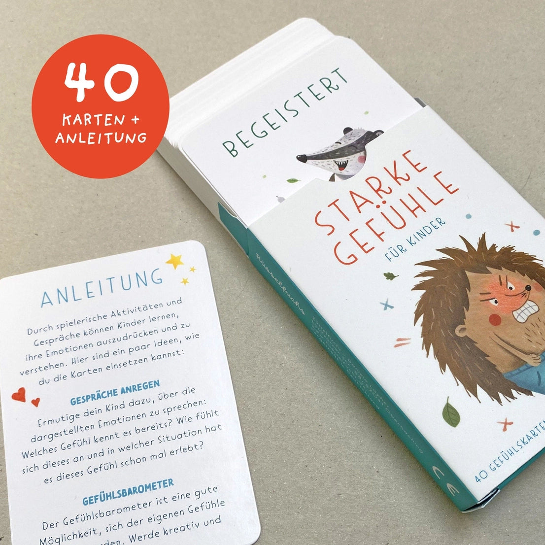 Gefühlskarten für Kinder Starke Gefühle mit 40 Karten in bedruckter Faltschachtel