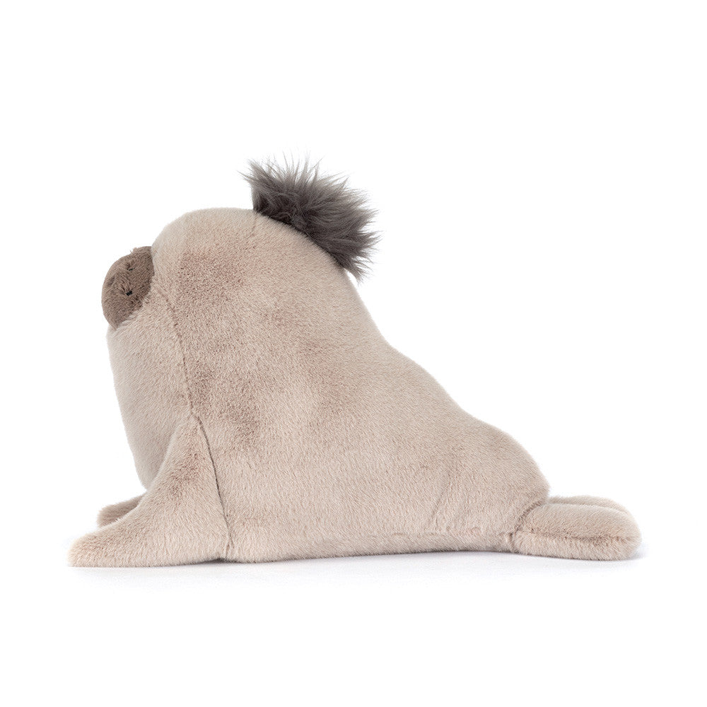 Jellycat Roarwell Sea Lion Kuscheltier Seehund mit kleinen Flossen und weichem grau-braunem Fell