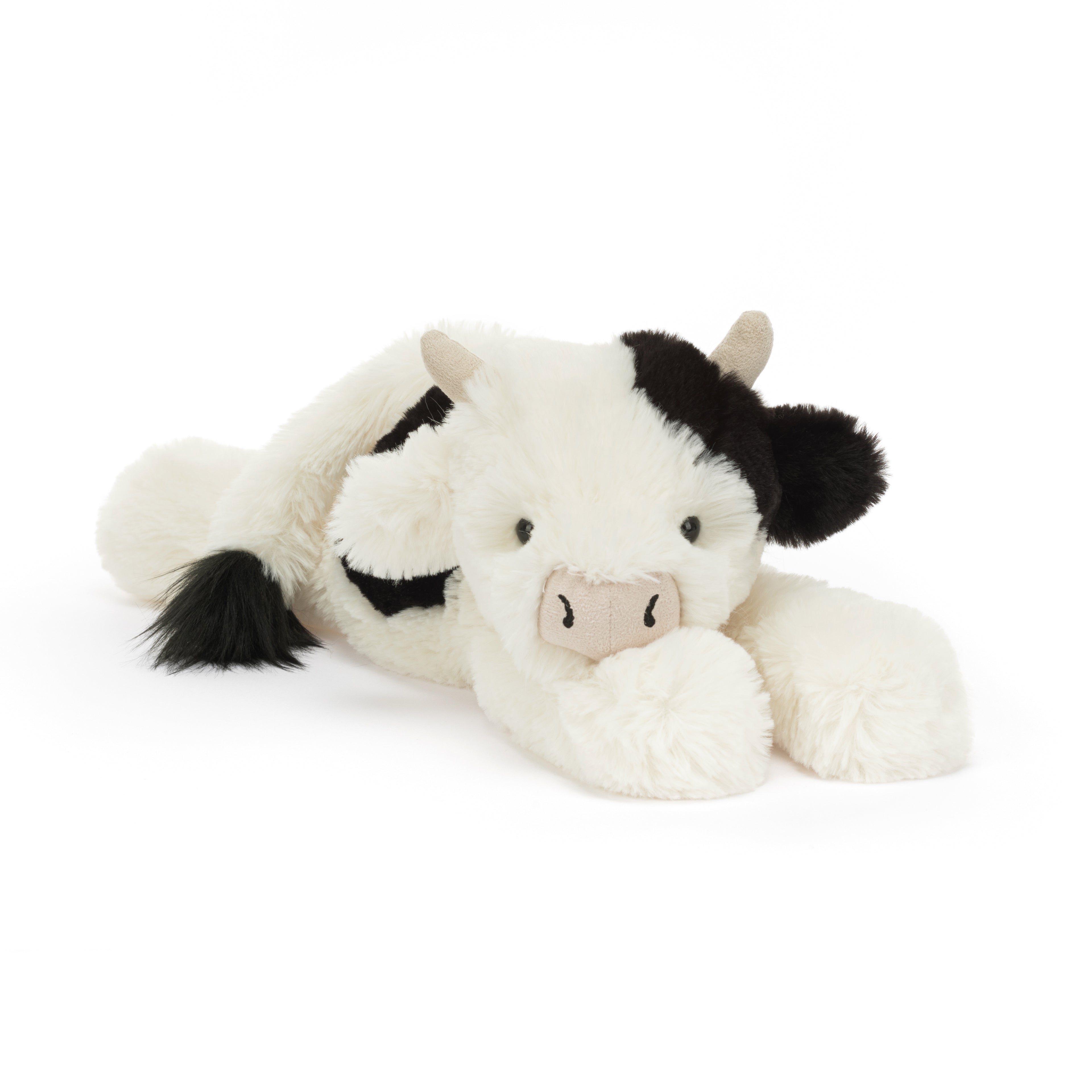 Jellycat Smudge Cow Original, süße liegende Kuscheltier Kuh mit Kuhflecken