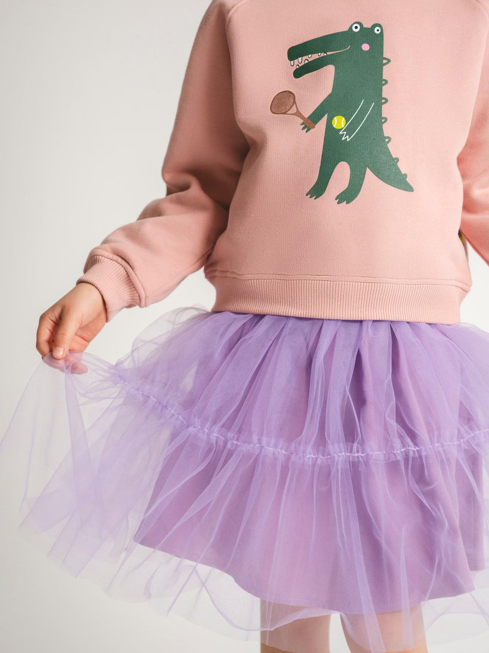 SATURNDAY Kleid "Erdbeere" aus Baumwolle mit pinkem Tüllrock und Erdbeer-Print am Oberteil