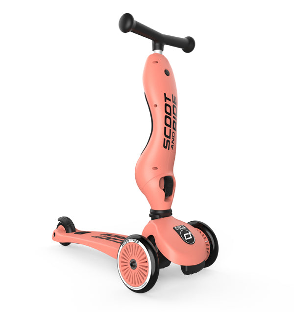 Scoot and Ride Highwaykick 1, Apricot, Kinderroller und Laufrad mit verstellbarem Sitz & Lenker