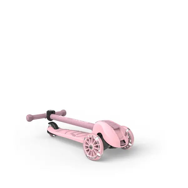 Scoot and Ride Highwaykick 3S, Rose, höhenverstellbarer Lenker mit LED Räder und klappbarem Rahmen