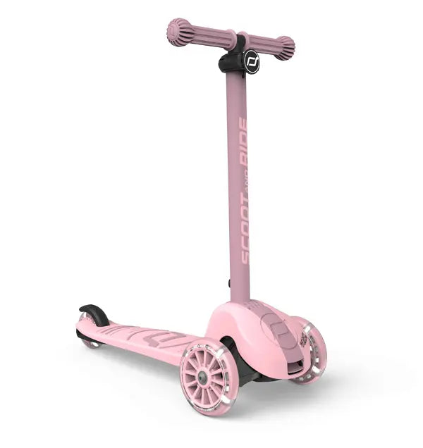 Scoot and Ride Highwaykick 3S, Rose, höhenverstellbarer Lenker mit LED Räder und klappbarem Rahmen