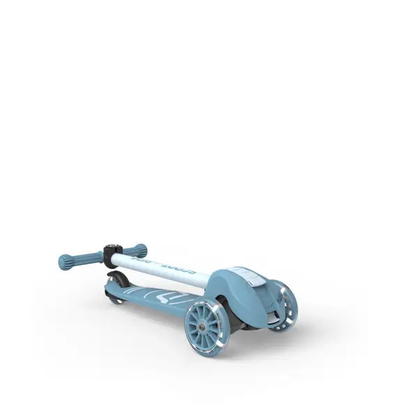 Scoot and Ride Highwaykick 3S Steel mit LED Vorderrädern, klappbarer Kinderroller und höhenverstellbarer Lenker