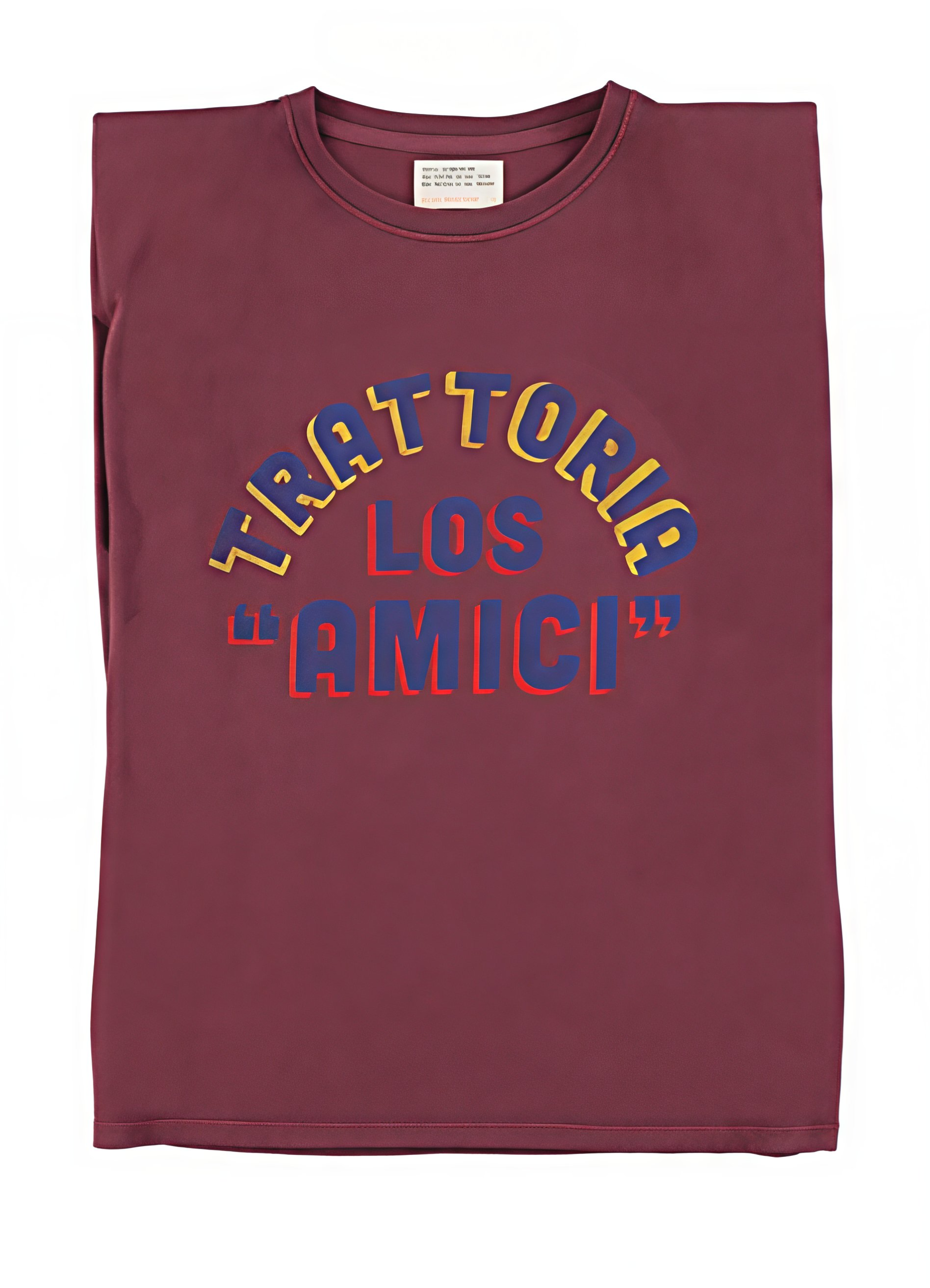Sisters Department T-Shirt "LOS AMICI" Print, Aubergine ist genau richtig für coole Alltagslooks. Ärmelloses T-Shirt, Schulterpolster