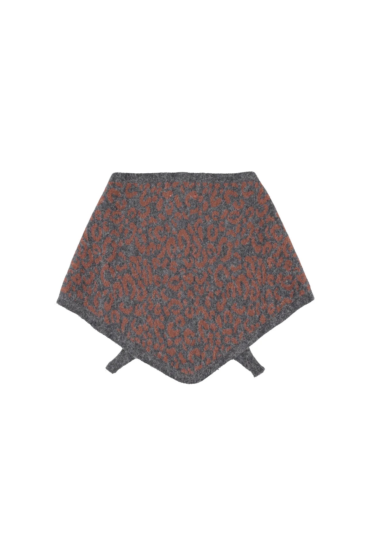 Rückansicht des Strick-Bandanas Animal Print Grau von Sisters Department