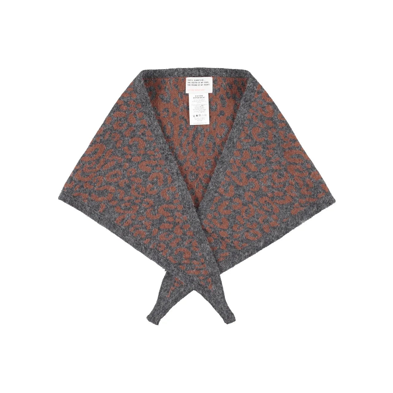 Strick-Bandana Animal Print Grau von Sisters Department mit modernem Muster