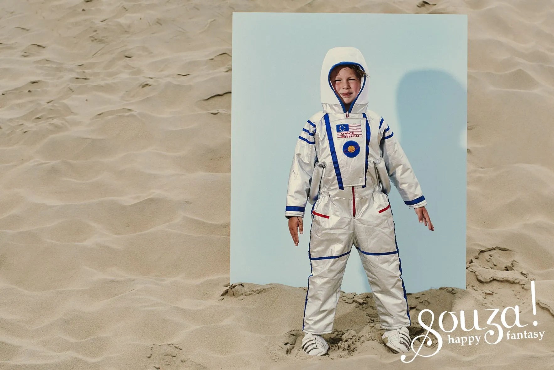 Astronautenkostüm "Spaceman" für Kinder von Souza, verschiedene Größen, Silber mit blauen und roten Details