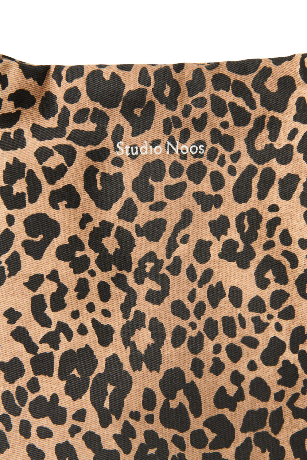 Brown Leopard Cotton Mom-Bag von Studio-Noos, große Henkeltasche aus Baumwolle mit Leo-Muster