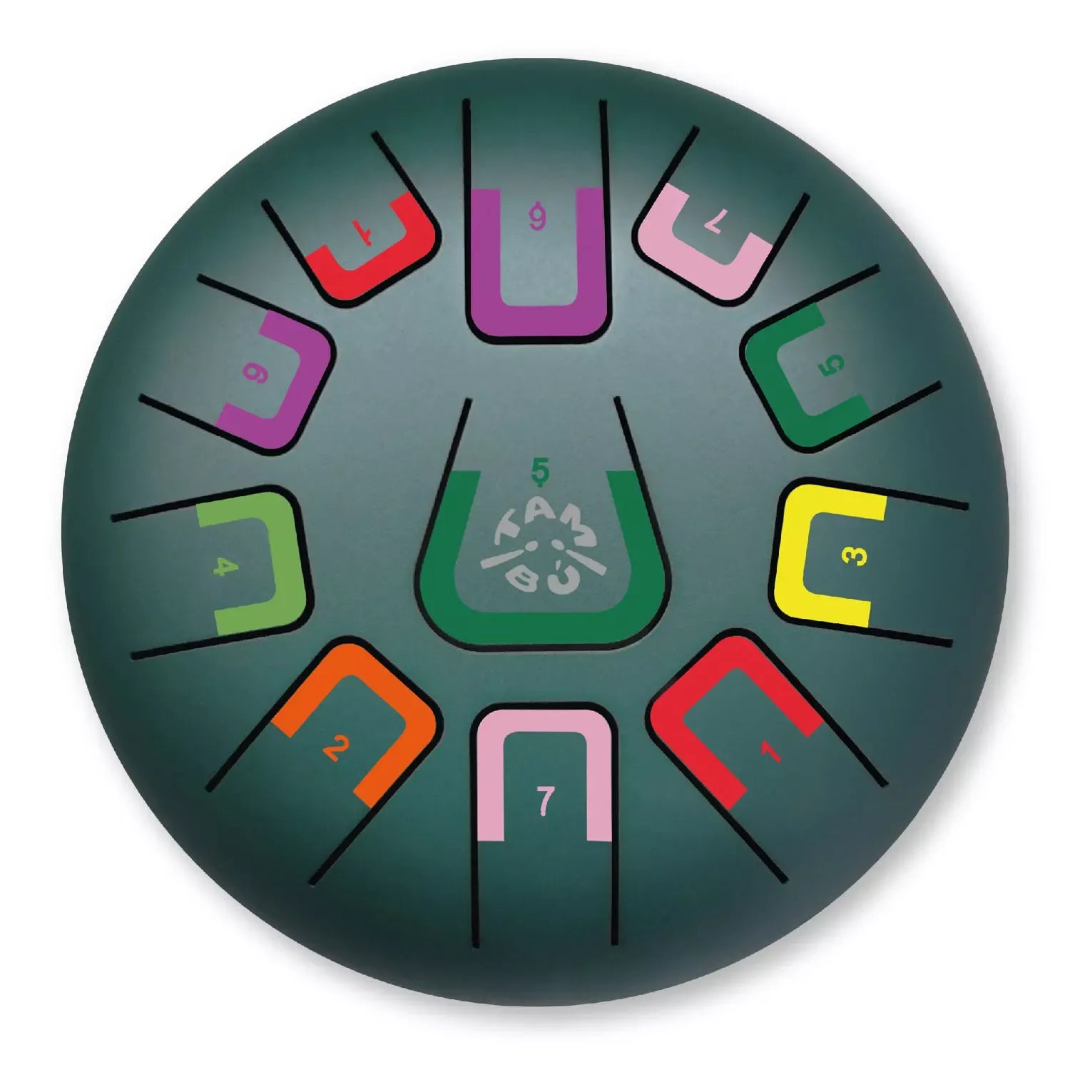 Die Zungentrommel von juegaconmigo mit Aufbewahrungstasche, Drum Sticks, Trommelstockhalter, Fingerpicks und Notenbuch zum Aufstellen.