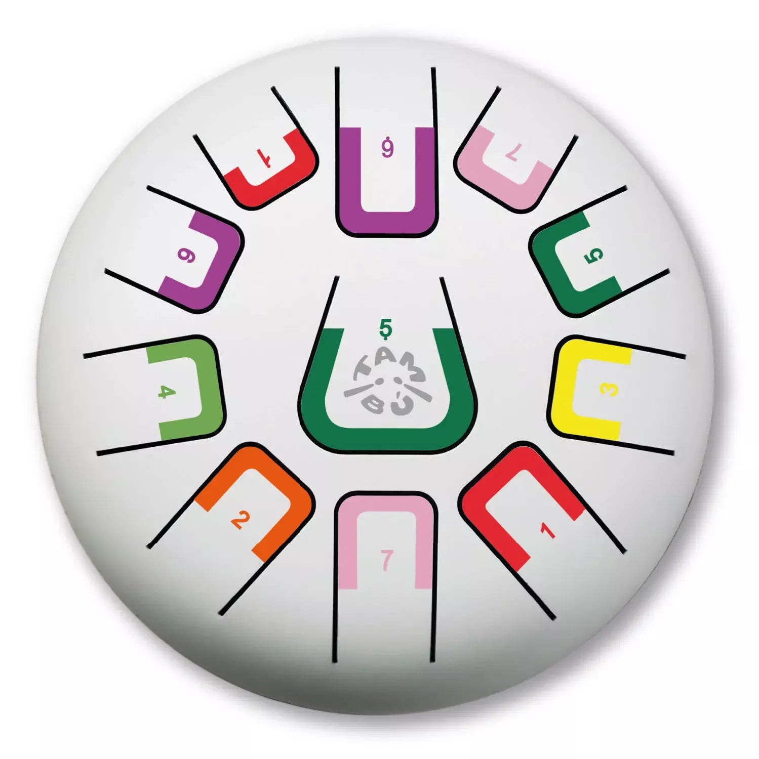 Die Zungentrommel von juegaconmigo mit Aufbewahrungstasche, Trommelstöcken, Trommelstockhalter, Fingerpicks und Notenbuch zum Aufstellen.