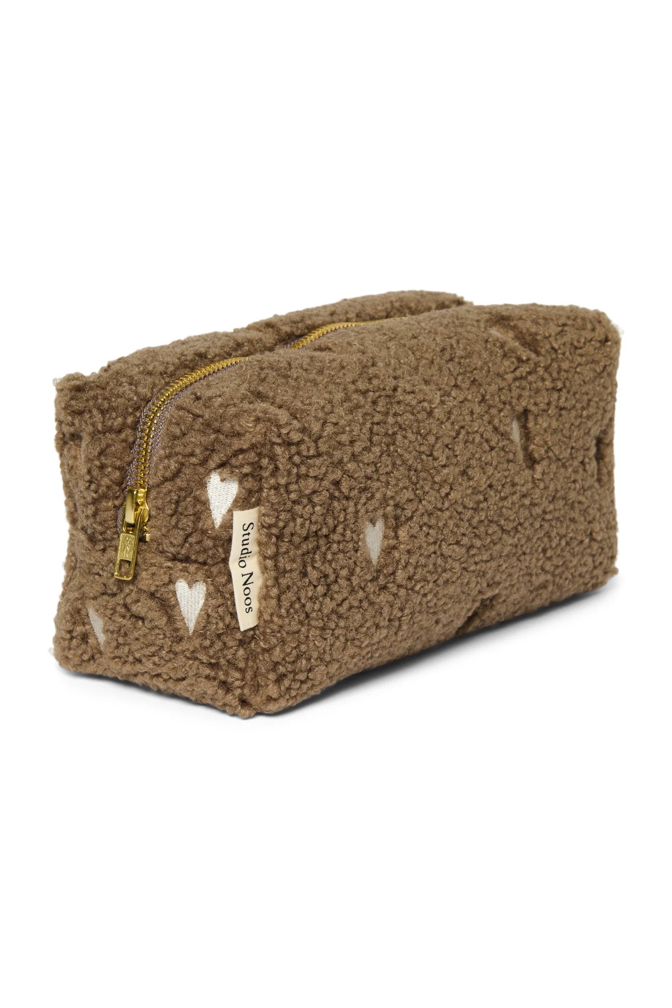 Braune Teddy Pouch Hearts Brown von Studio Noos