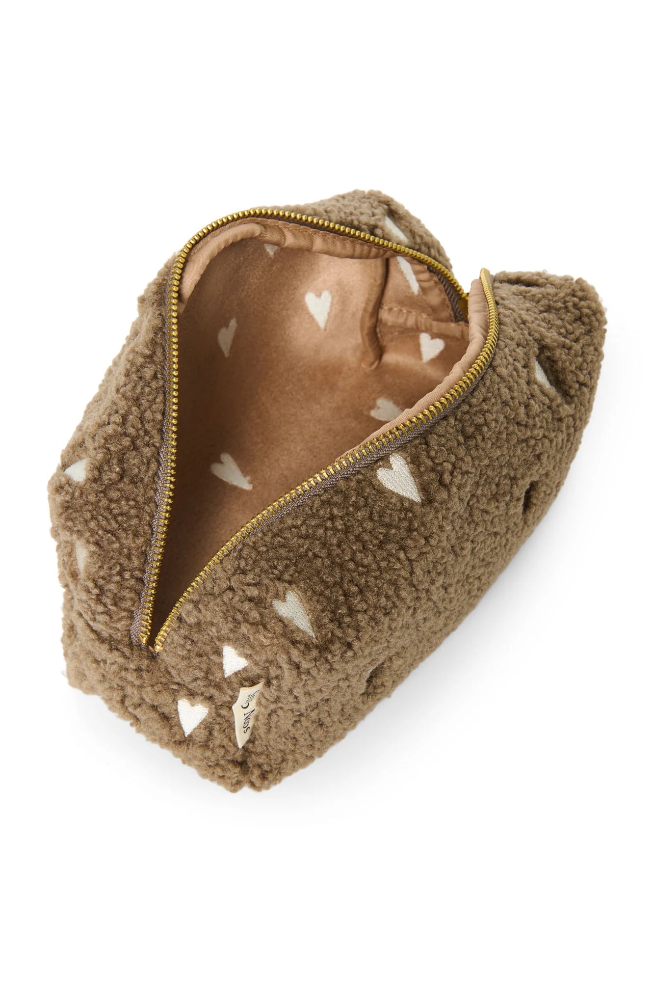 Braune Teddy Pouch Hearts Brown von Studio Noos