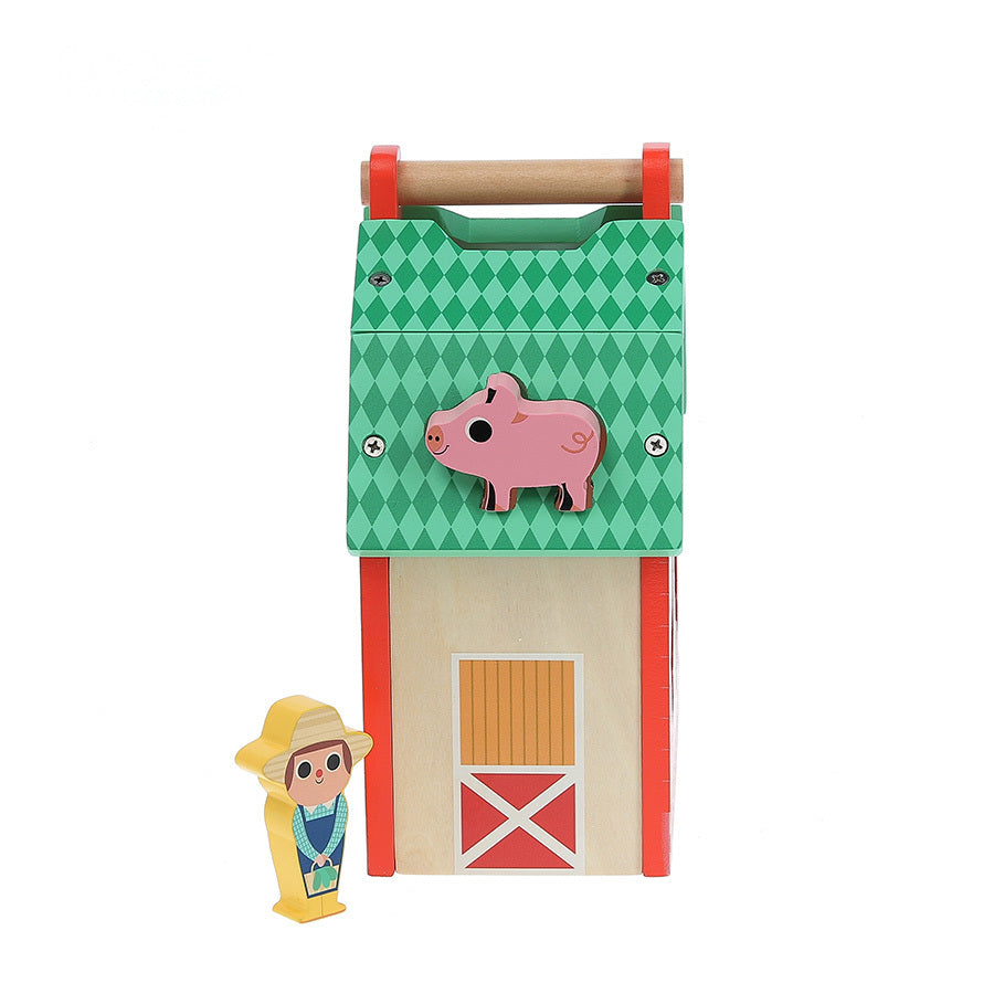 Vilac My Nice Farm Formen-Steckspiel aus Holz mit Holzfiguren