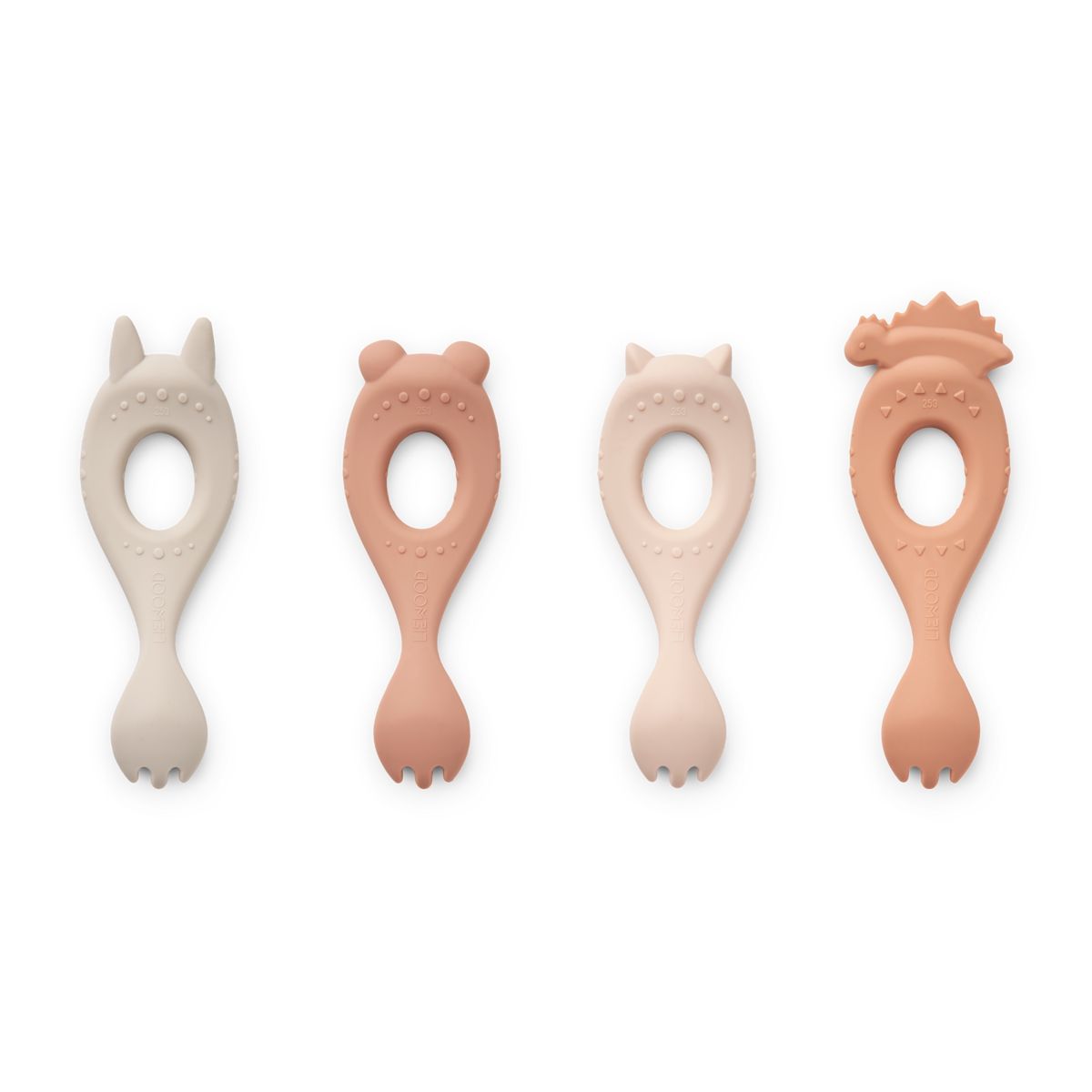 Liva Silikongabeln 4er Pack, Rose Multi Mix