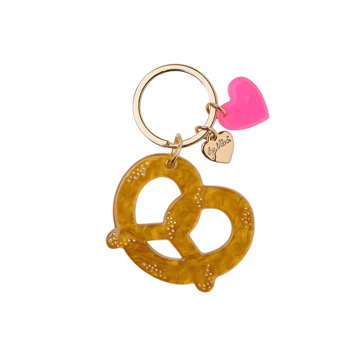 Schlüsselanhänger Brezel mit kleinem Herz von by Vivi. & Mimi&