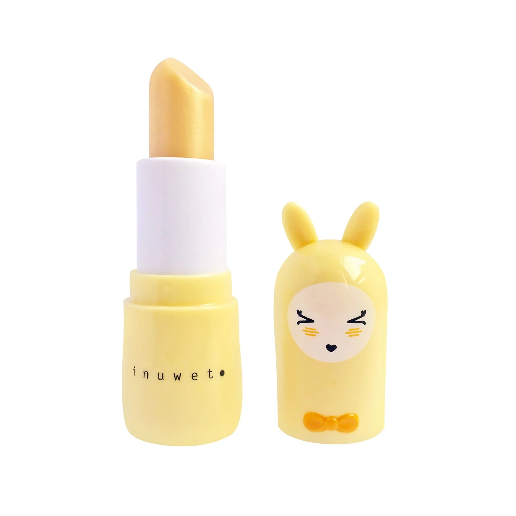 inuwet Lippenbalsam Ananas mit gelber Verpackung, Hasenohren und süßem Design im typischen inuwet Look