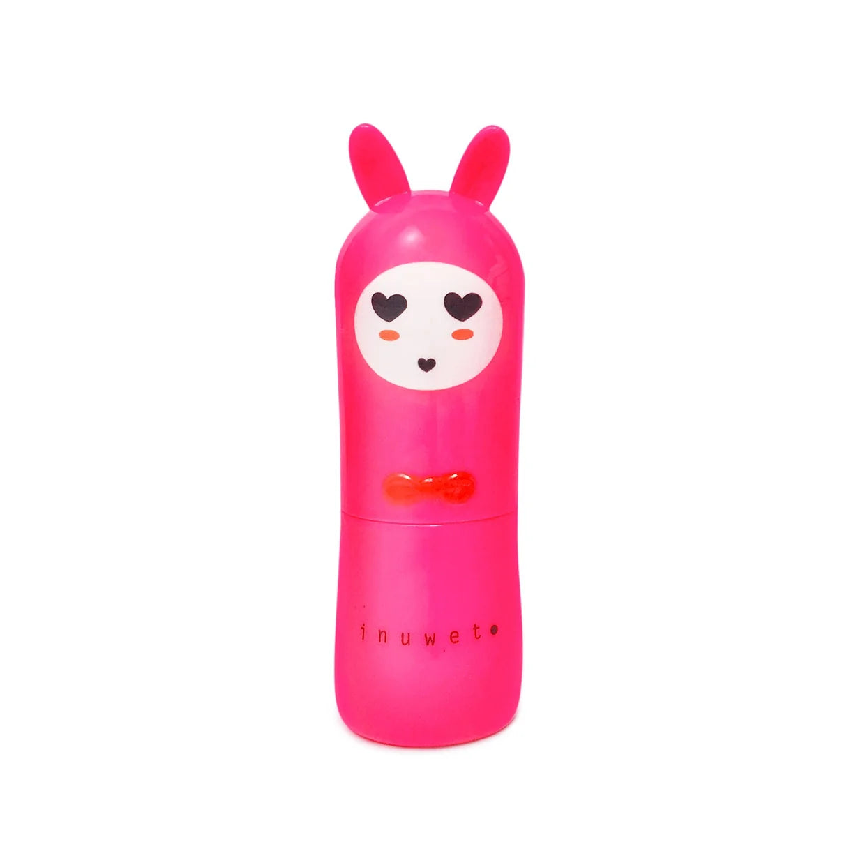 inuwet Lippenbalsam Kirsche mit pinker Verpackung, Hasenohren und süßem Design im typischen inuwet Look