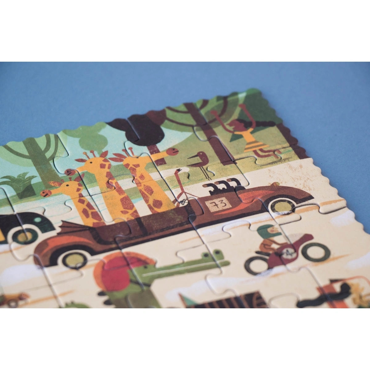 londji Pocket-Puzzle „Vroom Vroom“, 50 Teile, ab 4 Jahre, Fahrzeuge-Suchspiel für Kinder