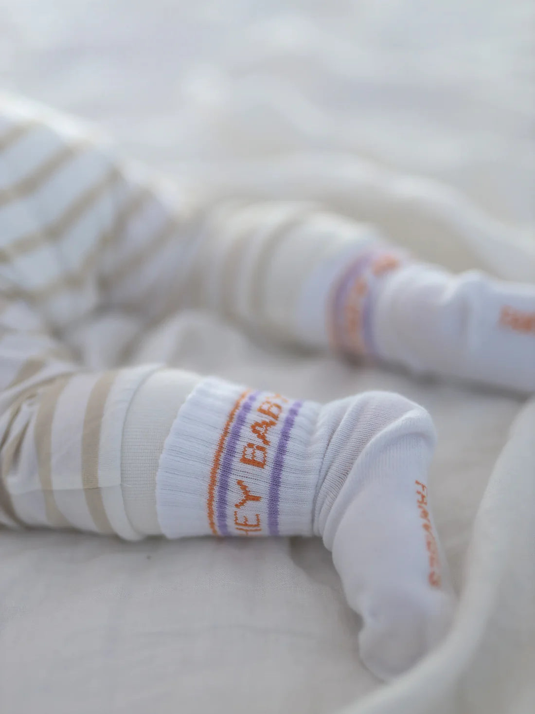 Socken Kids Hey Baby - striped orange
