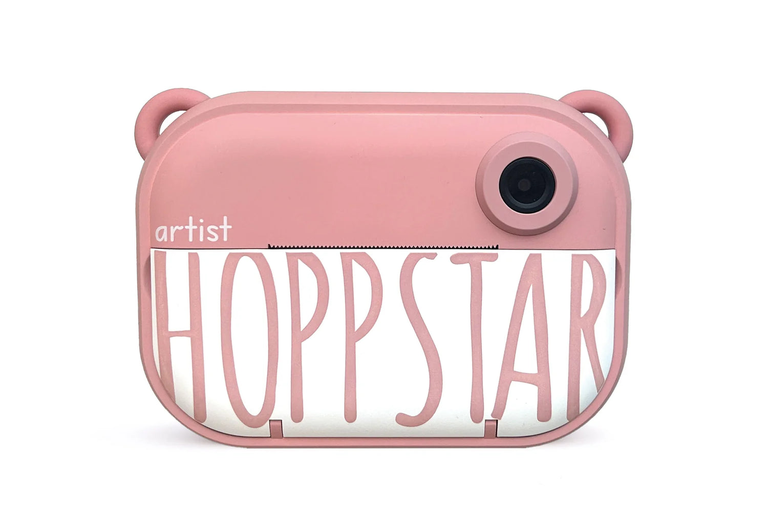 Frontansicht der Kinderkamera Artist mit Sofortbildfunktion von Hoppstar.