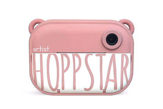 Frontansicht der Kinderkamera Artist mit Sofortbildfunktion von Hoppstar.