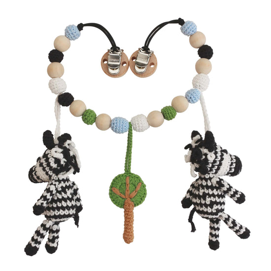 Kinderwagenkette Zebra Stripey (bio & handmade)