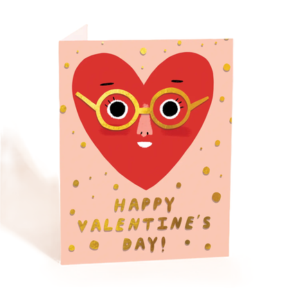 Valentinstagskarte HEART FACE mit Herzmotiv und Folienveredelung A2 Grußkarte Liebe Geschenk