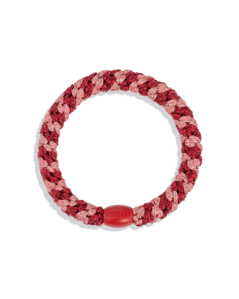 KKNEKKI Coral Bordeaux Glitter Stripe