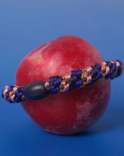 KKNEKKI Haargummi Mix Purple Pink Glitter – lila-pinkes, glitzerndes geflochtenes Haargummi als trendiges Armband