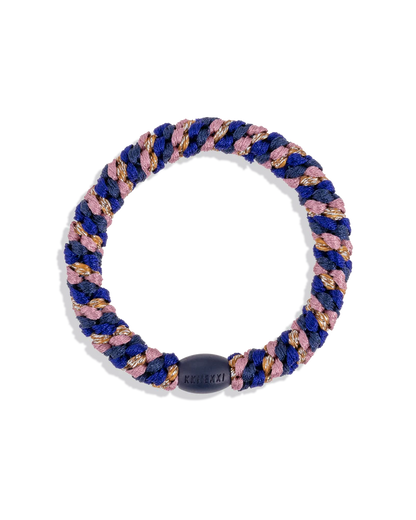 KKNEKKI Haargummi Mix Purple Pink Glitter – lila-pinkes, glitzerndes geflochtenes Haargummi als trendiges Armband