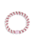 KKNEKKI Haargummi Old Pink-White Stripe  – geflochtenes Haargummi & trendiges Armband